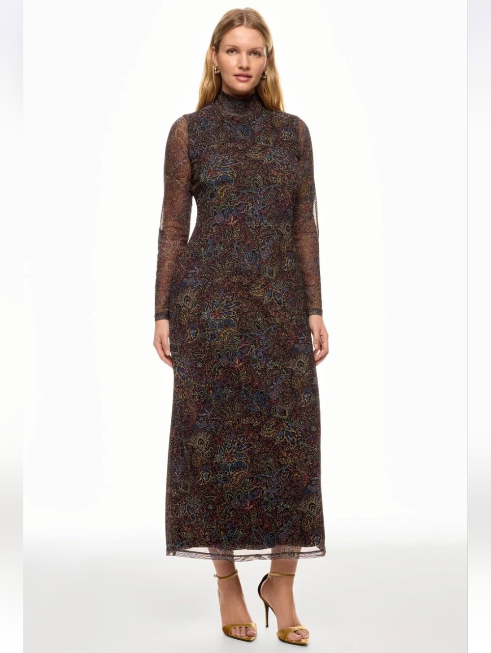 ROSETTA GETTY PRINTED MESH DRESS SIZE 16 MSRP $440